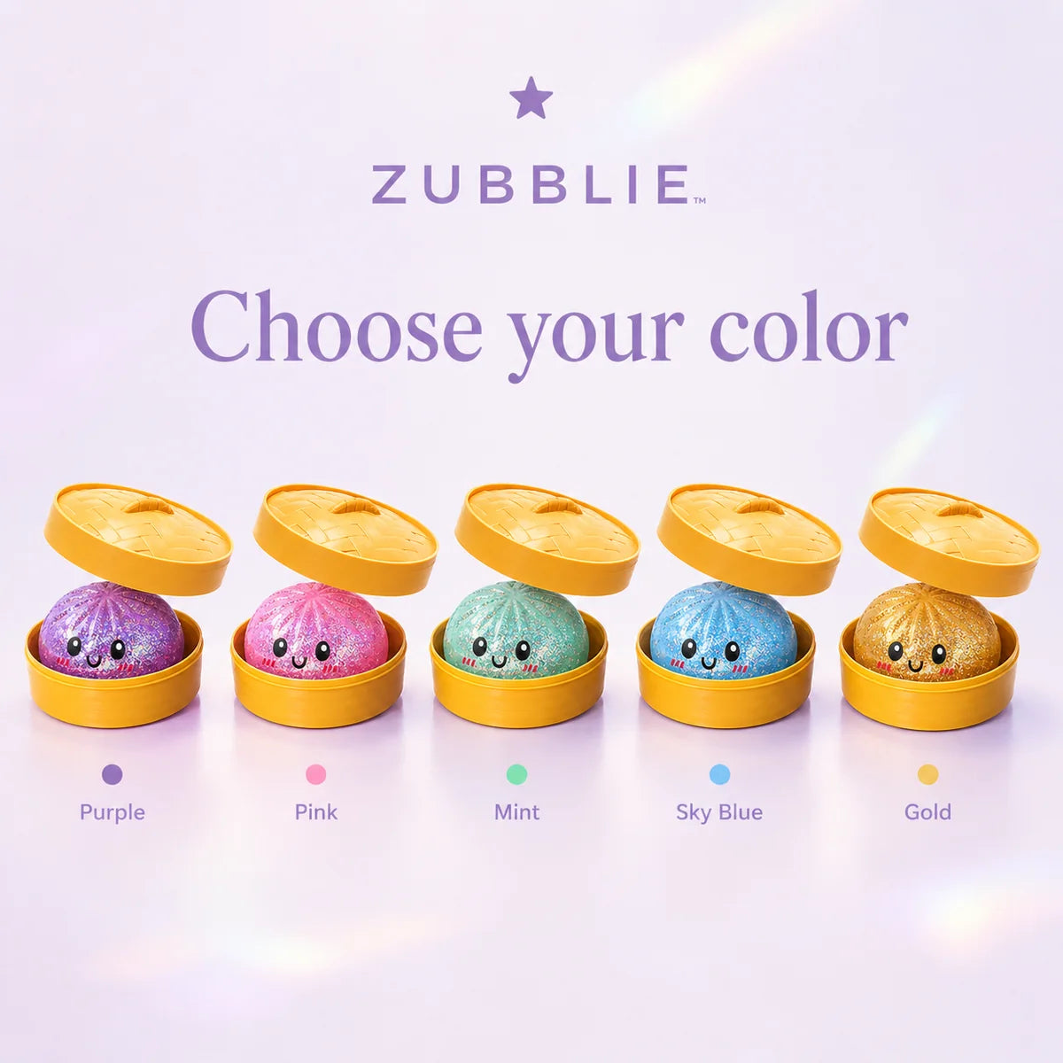 Different Glitter Dumpling Squishy colors