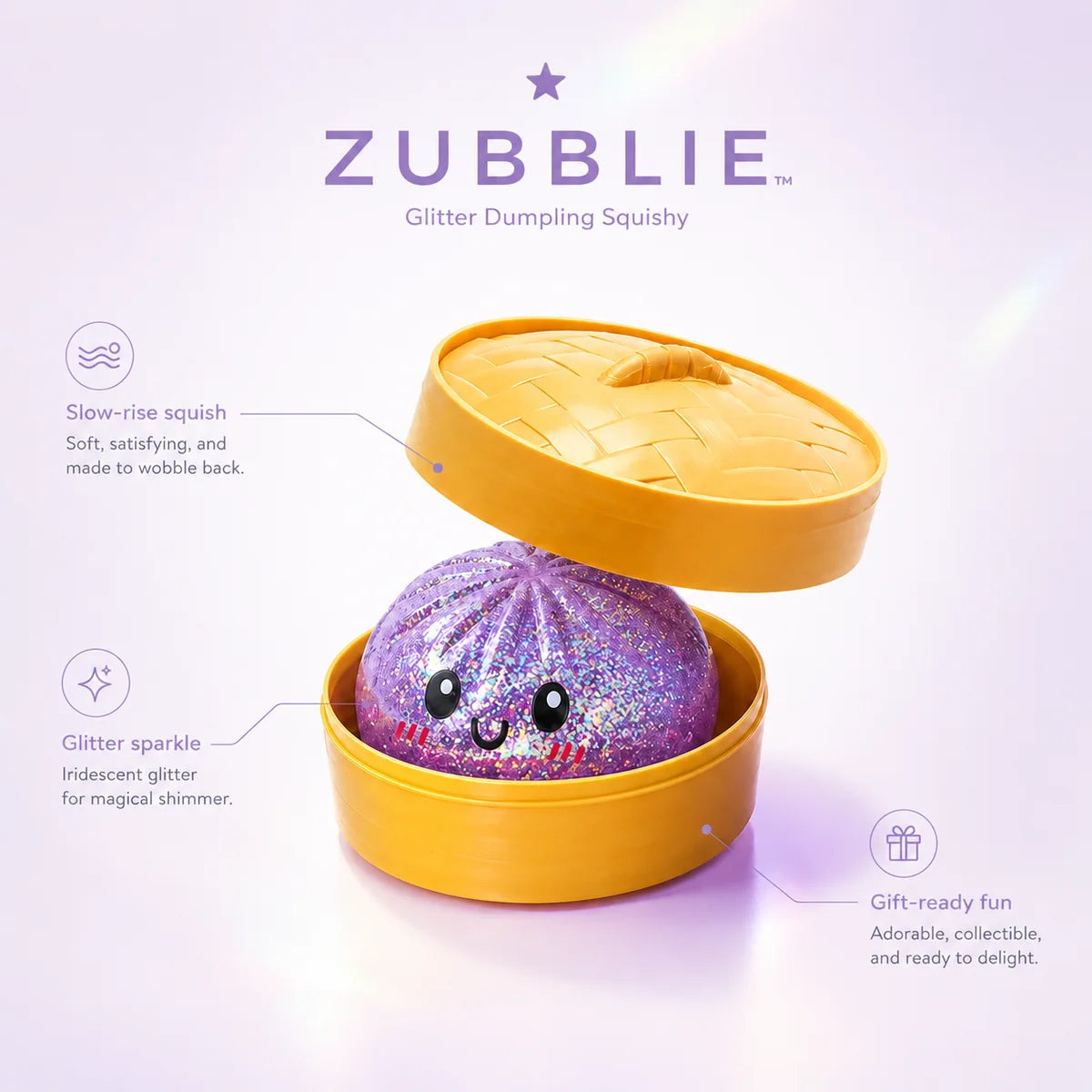Colorful Glitter Dumpling Squishy collection